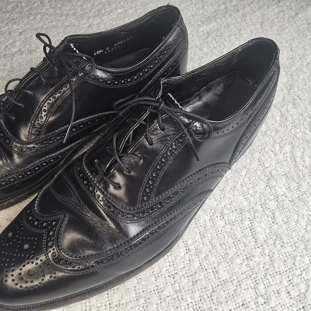 Florsheim Imperial Wingtip 92329 Black Leather Dress Formal Shoes Mens 10 1/2 D‎